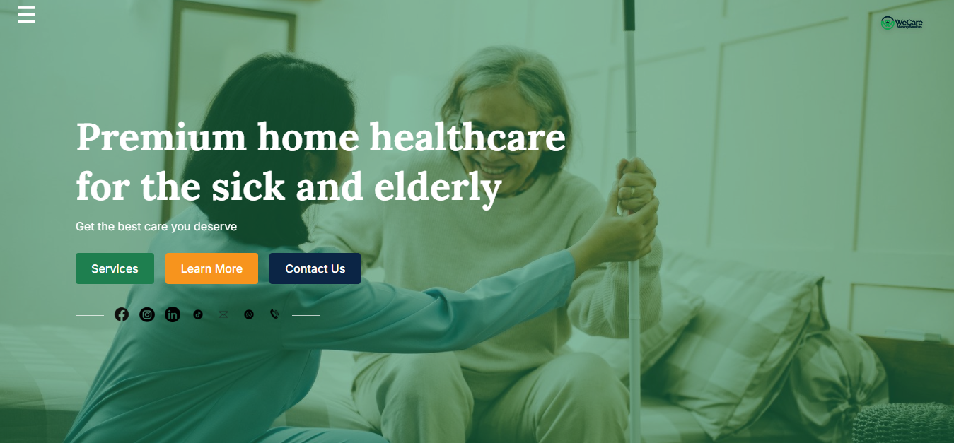 WeCare Nursing Services website screenshot